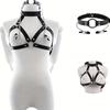 2pcs BDSM Mouth O Ring Gag Nipple Clamp Corset Restraint Belt Sex Toy Adult Products Sexy Bondage SM Collar Restraint Mouth Shackles Leather Training
