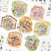 1Set Chinoiserie Theme Landscape Sticker Books Mountain River World Series Diy Decoration Sticker Cartoon Scene Stack Sticker