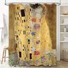 Золотая шторка для душа с художественным принтом «Поцелуй» Густава Климта для декора ванной комнаты, уникальные идеи для украшения дома, современное настенное панно