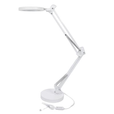 Настольная светодиодная лампа 3000K‑6000K 10 Яркость 72 световых чипа Beauty Swing Arm Lamp с 5-кратным увеличением