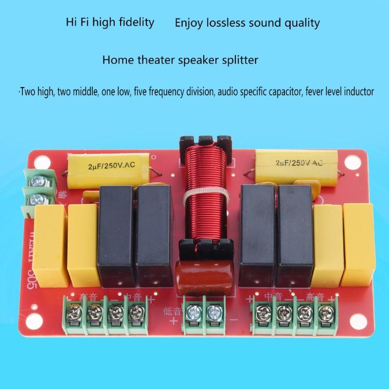 Frequency Divider Board 5 Way Speaker Frequency Divider 250W Crossover Filter for DIY KTV Home Theater Stage Speaker