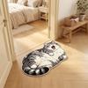 2D Cat-Shaped Area Rug Non-Slip Cartoon Carpet Cute Home Decor Carpet  Living Rooms