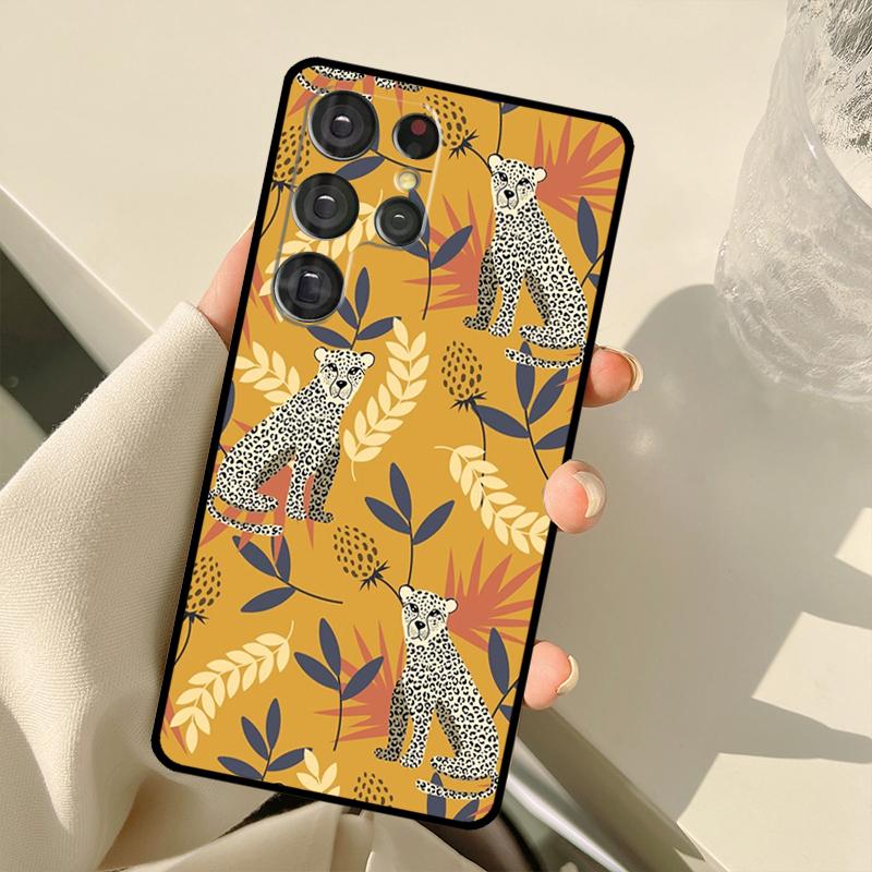 Тигры, леопарды, тропические листья для Samsung Galaxy S21 S22 Ultra Note 20 S8 S9 S10 Plus Note 10 Plus S20 FE, чехол для телефона