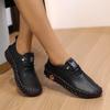 35-45,Soft-soled Shoes Women's Large Size Hand-stitched Lace-up Outside Casual Shoes, Ladies Imitation Leather Shoes