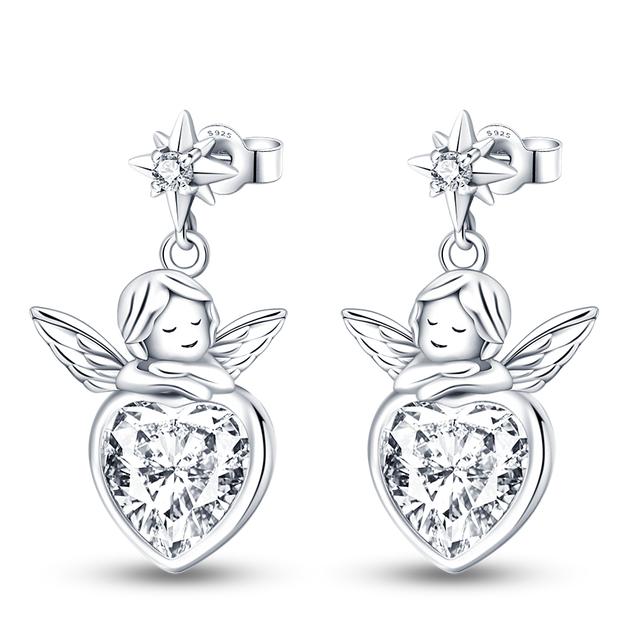 Серьги-кольца из серебра 925 пробы U-образной формы в форме сердца, звезды, геометрические серьги-кольца для женщин, свадебные украшения на день рождения, помолвка 