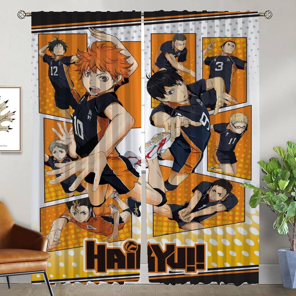 Haikyuu кухонные шторы для гостиной шторы для домашнего интерьера шторы 2 шт тюль для спальни перегородка затемнение