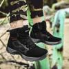 High-top Boots Men Thick-soled Shock-absorbing  Outdoor Hiking Shoes Men Comfortable Anti-slip Breathable Casual Shoes Men
