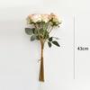 7PCS/Bundle 7 Head Rose Artificial Flower Multicolor Silk Petals Simulation Rose Flower Photo Props Table Ornament