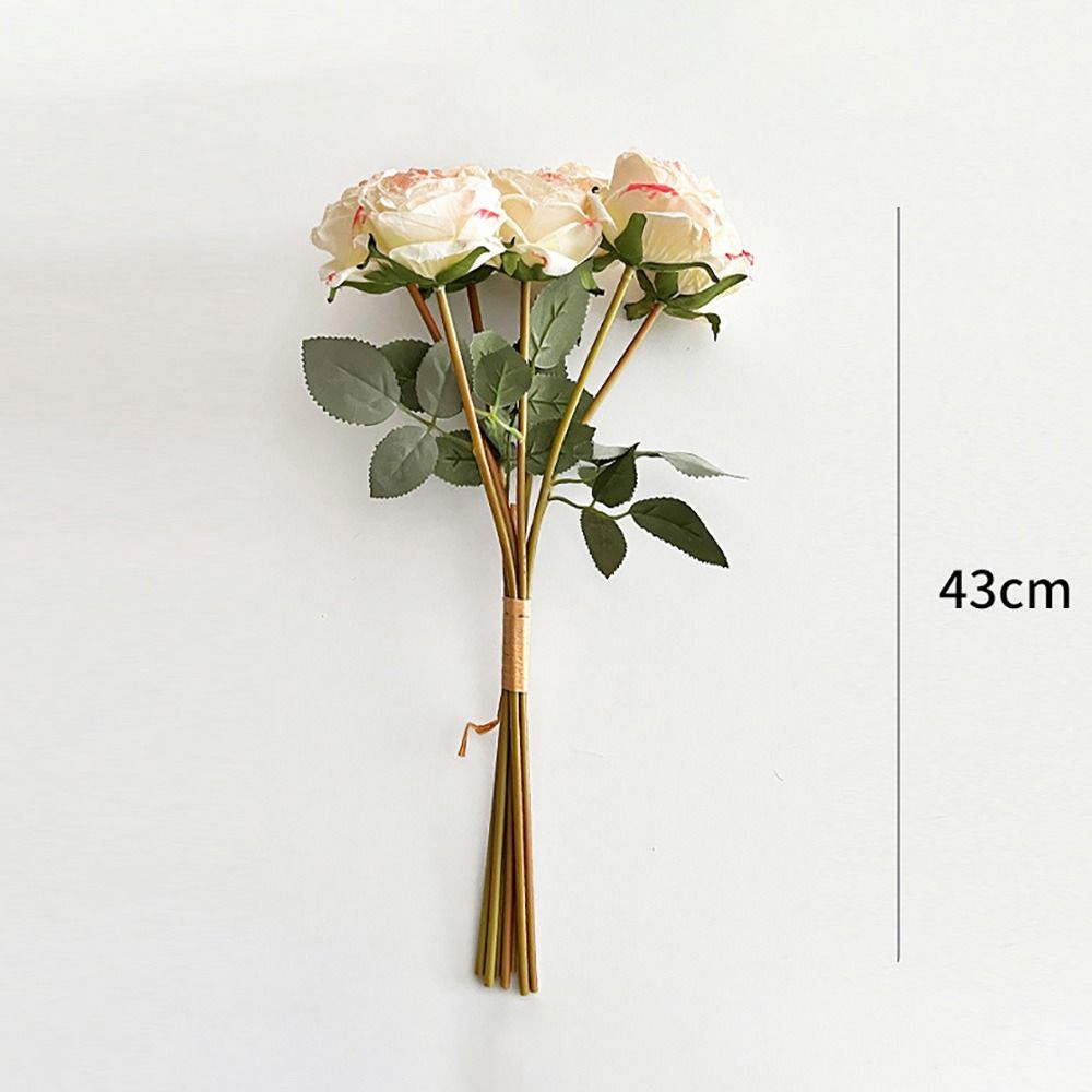 7PCS/Bundle 7 Head Rose Artificial Flower Multicolor Silk Petals Simulation Rose Flower Photo Props Table Ornament