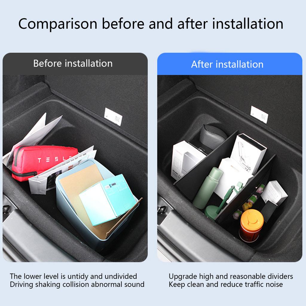 Органайзер-разделитель для багажника автомобиля с сетчатым карманом для Model Y Боковая коробка для хранения Разделительная перегородка Автоаксессуары