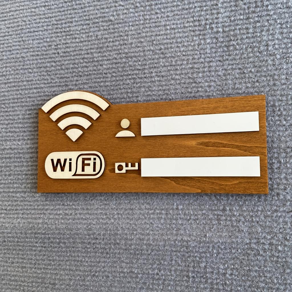 1 шт. Деревянная табличка в деревенском стиле с паролем WiFi, Винтажная настенная табличка-индикатор беспроводной сети, Многофункциональный аксессуар для домашнего декора, Не требует питания