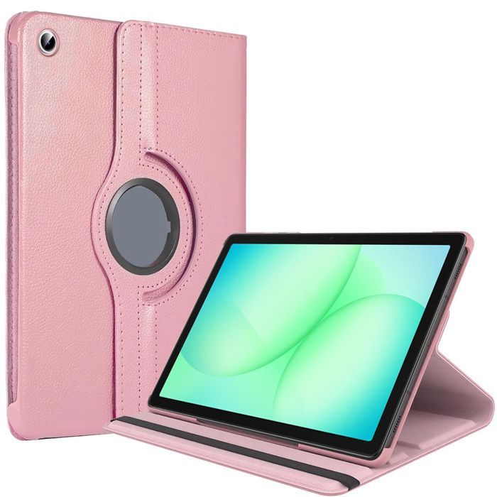 Coque - BOOLING - pour Samsung Galaxy Tab A9 Plus / A11 Plus - Protection Etui Rotatif 360° - Rose