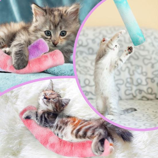 Игрушка для кошек, интерактивная игрушка с кошачьей мятой, градиент цвета, плюшевая игрушка для кошек, устойчивая к укусам, мягкая жевательная игрушка для кошек, товары для домашних животных