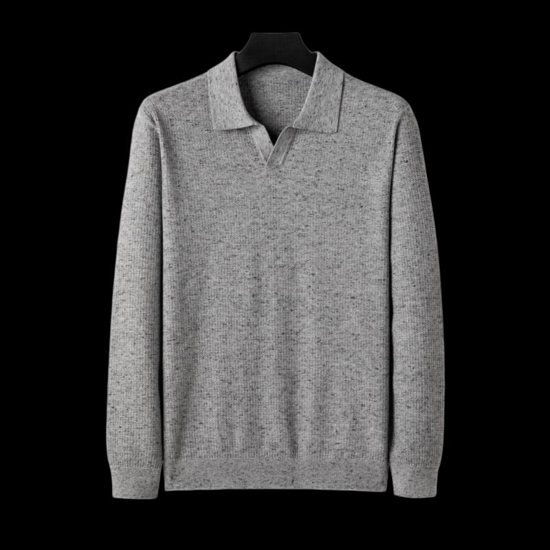 Pierre Cardin Men's Wool-Blend V-Neck Knit Long-Sleeve Shirt