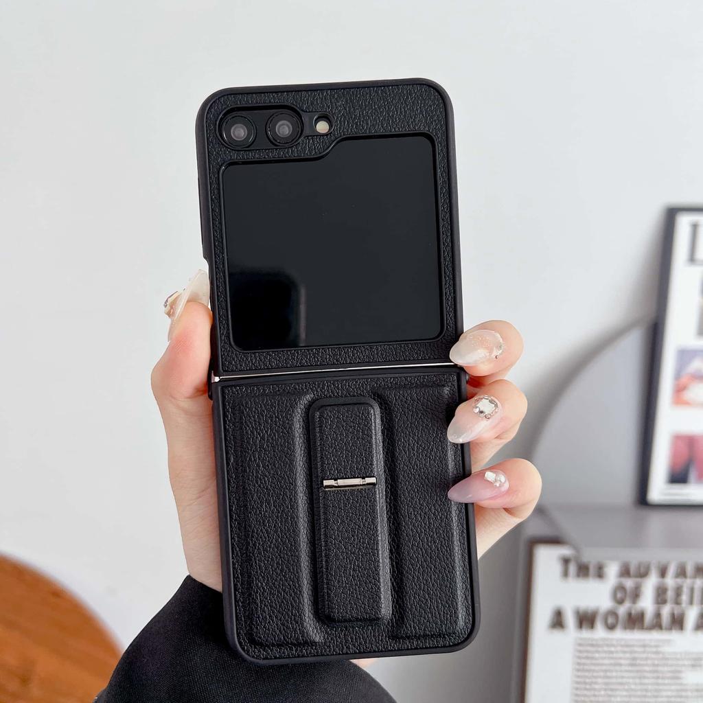 Чехол для телефона из ПУ кожи с подставкой для Samsung Galaxy Z Flip 7 6 5 4 3 Flip6 Защитная крышка