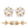 [D7445] - Gold Plated Earrings 'Sweet Stars' White Gold - 5 Mm