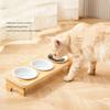 Съемная приподнятая кормушка для домашних животных с деревянной подставкой, приподнятая миска для кормления кошек, товары для домашних животных