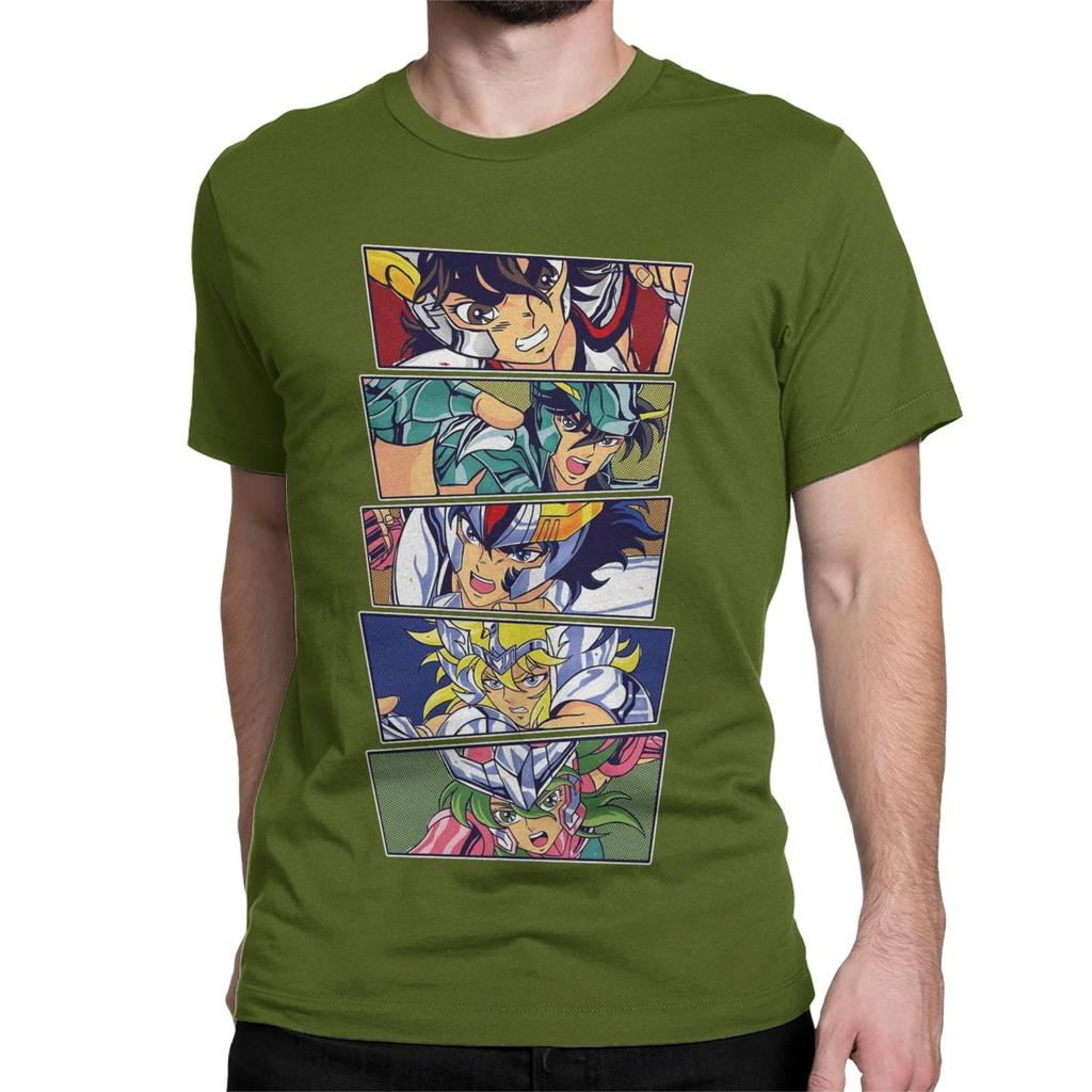 Мужские Женские Футболки Рыцари Зодиака Японское Аниме Досуг Хлопковые Футболки Короткий Рукав Saint Seiya Футболка Топы Графическая