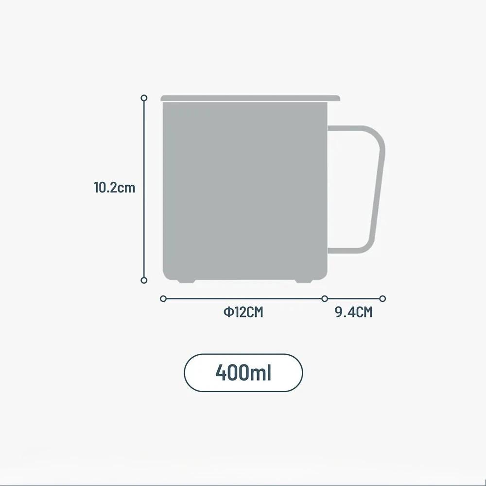 Tyeso 400ml Stainless Steel Vacuum-insulated Cold Insulated Coffee Cup with Handle High Aesthetic Value Vacuum Flasks for Daily With Coffee Sticker