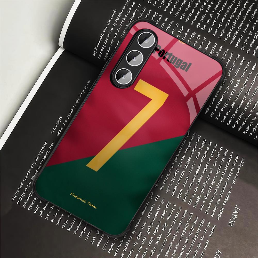 Portugal No. 7 Football fashion phone cases s26 ultra case glass for Samsung Galaxy S26 S25 S24 S23 S22 FE Ultra Plus