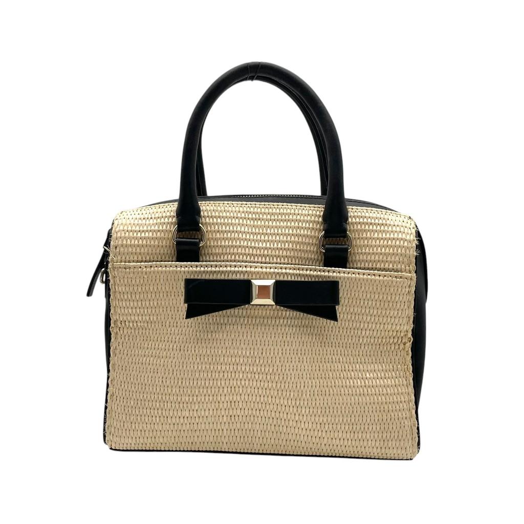 Б/у 2-way сумка/сумка через плечо Kate Spade HOLLY STREET HOLLY STREET STRAW ASHTON Сумка через плечо бежевая/черная кожа Женская