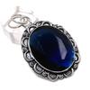 London Blue Topaz Gemstone Handmade 925 Sterling Silver Gift Pendant 2.17" o2O16