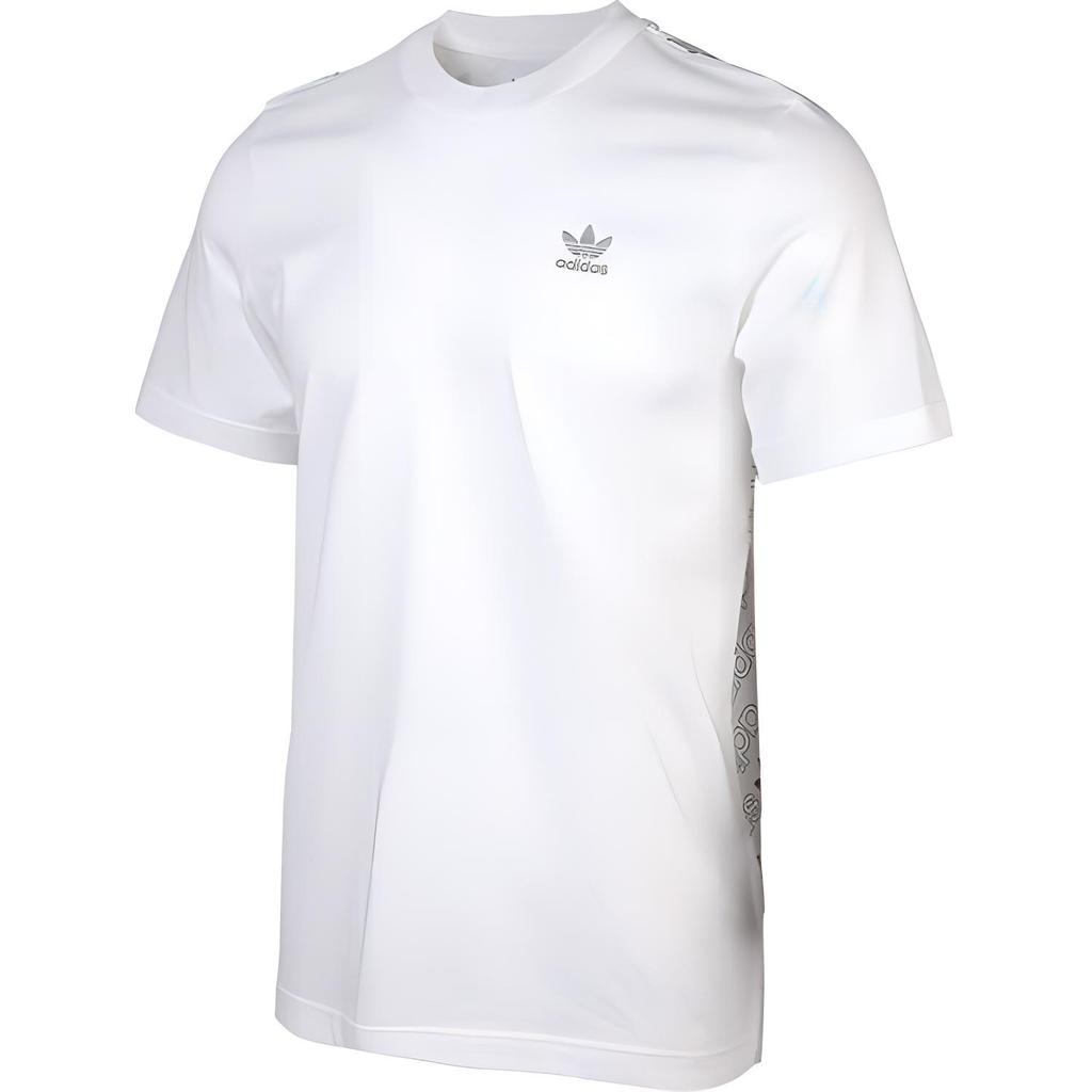 Adidas Футболка Originals Monogram Tee с логотипом, круглым вырезом и коротким рукавом, мужские топы, белая DV2034