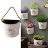 Balcony Decor Planter Flower Holder Flower Pot Hanging Metal Bucket Wall Mounted