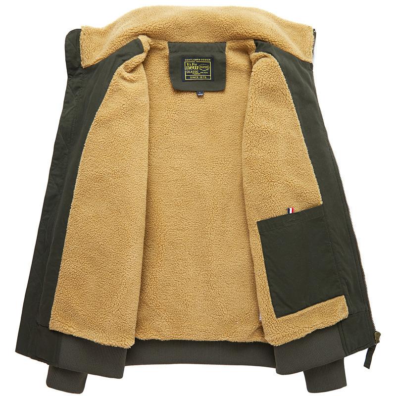 Thickened Velvet Padded Jacket Men's Washed Casual Padded Jacket Large Size Loose Tooling Pilot Padded Jacket