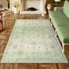 Lahome Sage Green Carpet Living Room Rug Green Rug for Bedroom Soft Boho Rugs Large Floral Rug Machine Washable Non Slip DoorMat