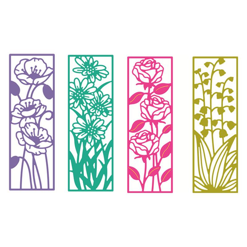 Цветочная закладка, металлические трафареты, трафарет, шаблон, высечка, Скрапбукинг, тиснение, художественное оформление, ремесло, форма для ножа