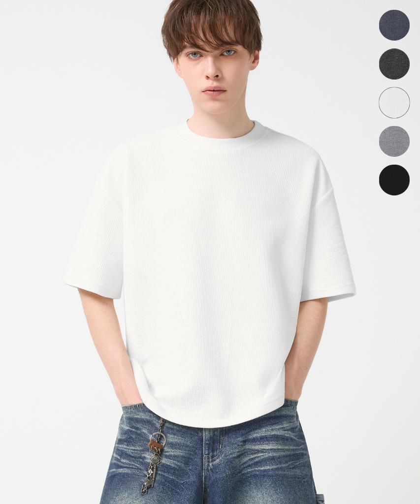 TRILLION Essential Waffle Crop Short Sleeve Tee_5 Colors (Type B)
