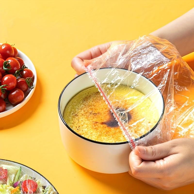 200pcs Food Wrap Covers PE Film Elastic Bowl Lid Disposable & Secure Keep Food Fresh & Delicious Perfect Kitchen Essential