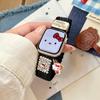 Совместимо с Apple Watch 11: Черно-белый в горошек КТ Кот Плетеная Магнитная Пряжка Ремешок