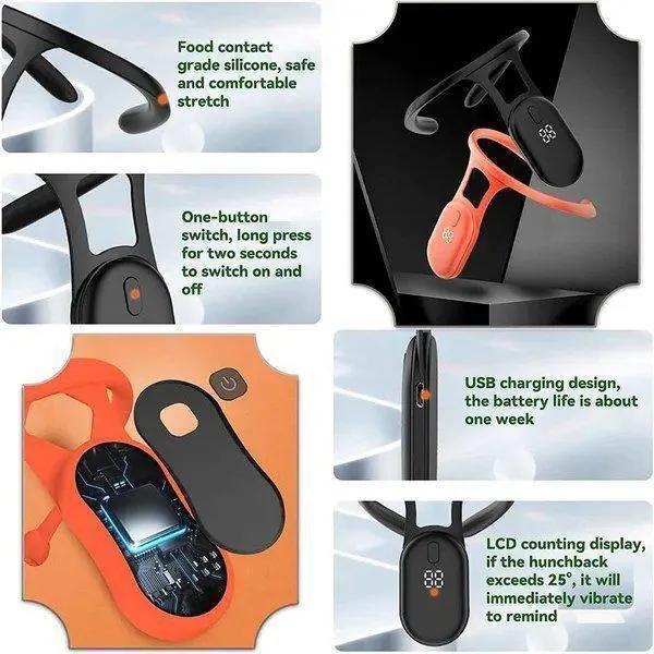 Ультразвуковой портативный лимфатический успокаивающий инструмент для коррекции фигуры, портативный массажер для мужчин и женщин, умный датчик, корректор осанки для сидения