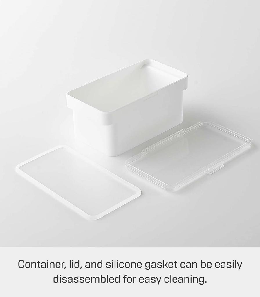 Yamazaki Jitsugyo Airtight Pet Food Stocker with Measuring Cup White W28 X X Lid Is Tower Food Stocker Storage Container 5609 1.5kg Approx. D16.5