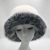 Индивидуальная новая осенне-зимняя теплая шапка-ведро из лисьего меха женская миланская норковая шапка цилиндр визуально уменьшает лицо