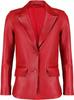 Lambskin Leather Handmade Classic Stylish Women Blazer Red Two- Button Genuine