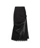 Three To Eighty Lace Shirring Long Skirt Black