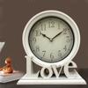 Круглые настольные часы в европейском стиле, каминные часы, не тикающие, декоративные настольные часы Love для офиса, гостиной, спальни, фермерского дома