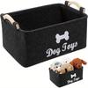 Multifunctional Felt Storage Basket Wooden Handle Pet Toys Home Organization Living Room Bedroom Use