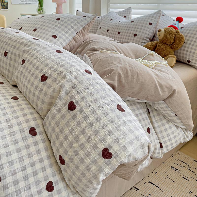 Комплект постельного белья с цветами и наволочкой, простыня, односпальная кровать, комплект постельного белья из стираного хлопка, пододеяльник, двуспальная кровать размера Queen/King