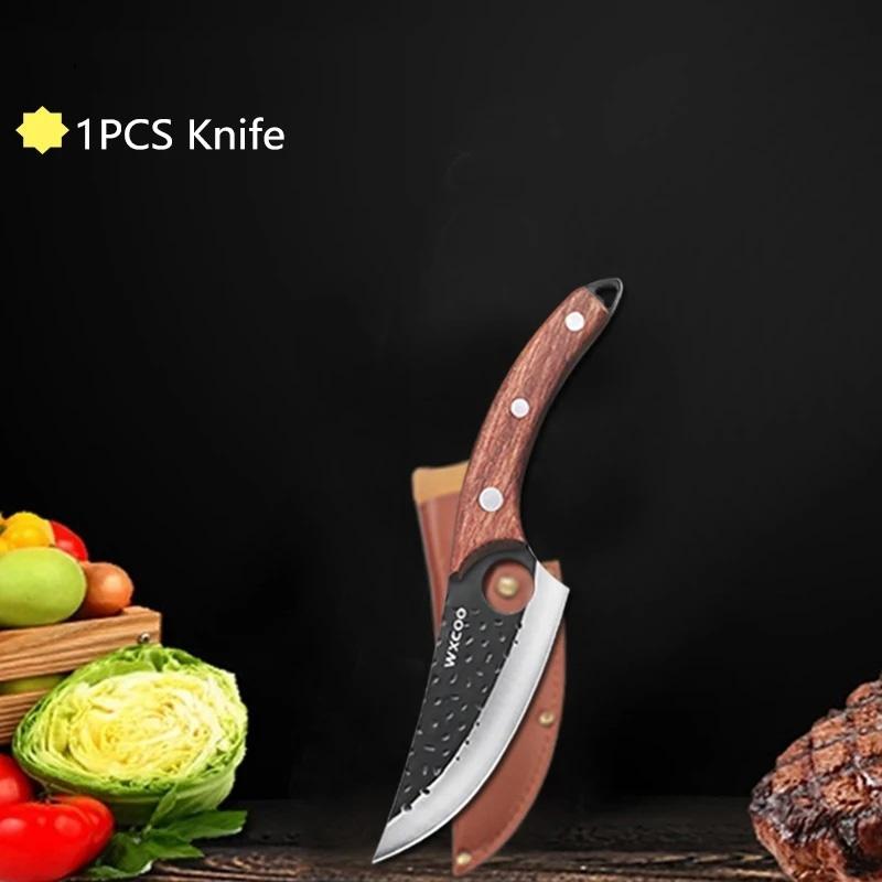 WXCOO Forged Butcher Bone Cutter Kitchen Knife Stainless Steel with Sheath 1~8pcs Chef Fruit Knives Scissor BBQ Cooking Boning
