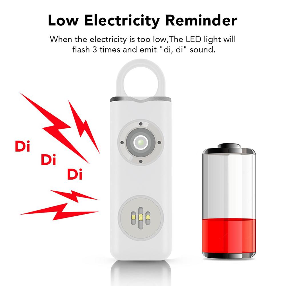 Тревожная брелок-сирена 130 дБ, громкая персональная сигнализация, перезаряжаемая персональная сирена-свисток, фонарик для женщин, детей, пожилых людей