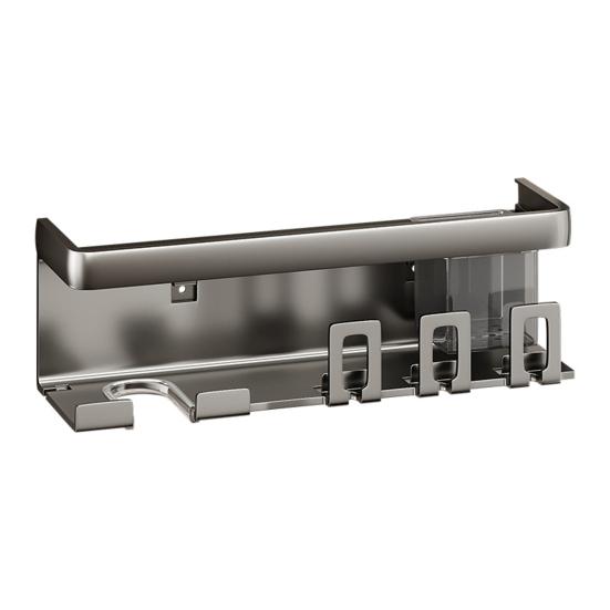 Держатель для фена с органайзером для зубной щетки и зубной пасты. Прочный, выдерживающий нагрузку, простой в установке.