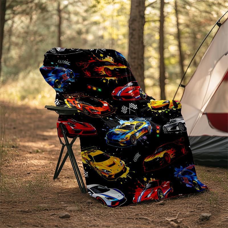 Racing Theme Printed Blanket - Perfect for Couch, Bed, Travel & Outdoor Use | Machine Washable, Cozy & Durable.