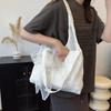 Small Fresh Lace Flower Canvas Women's New Summer Large-capacity Underarm Shoulder Tote Bag