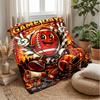 Flaming Football Theme blanket Lightweight Warm Flannel Blanket Decorative Throw Blanket for Home Decoration