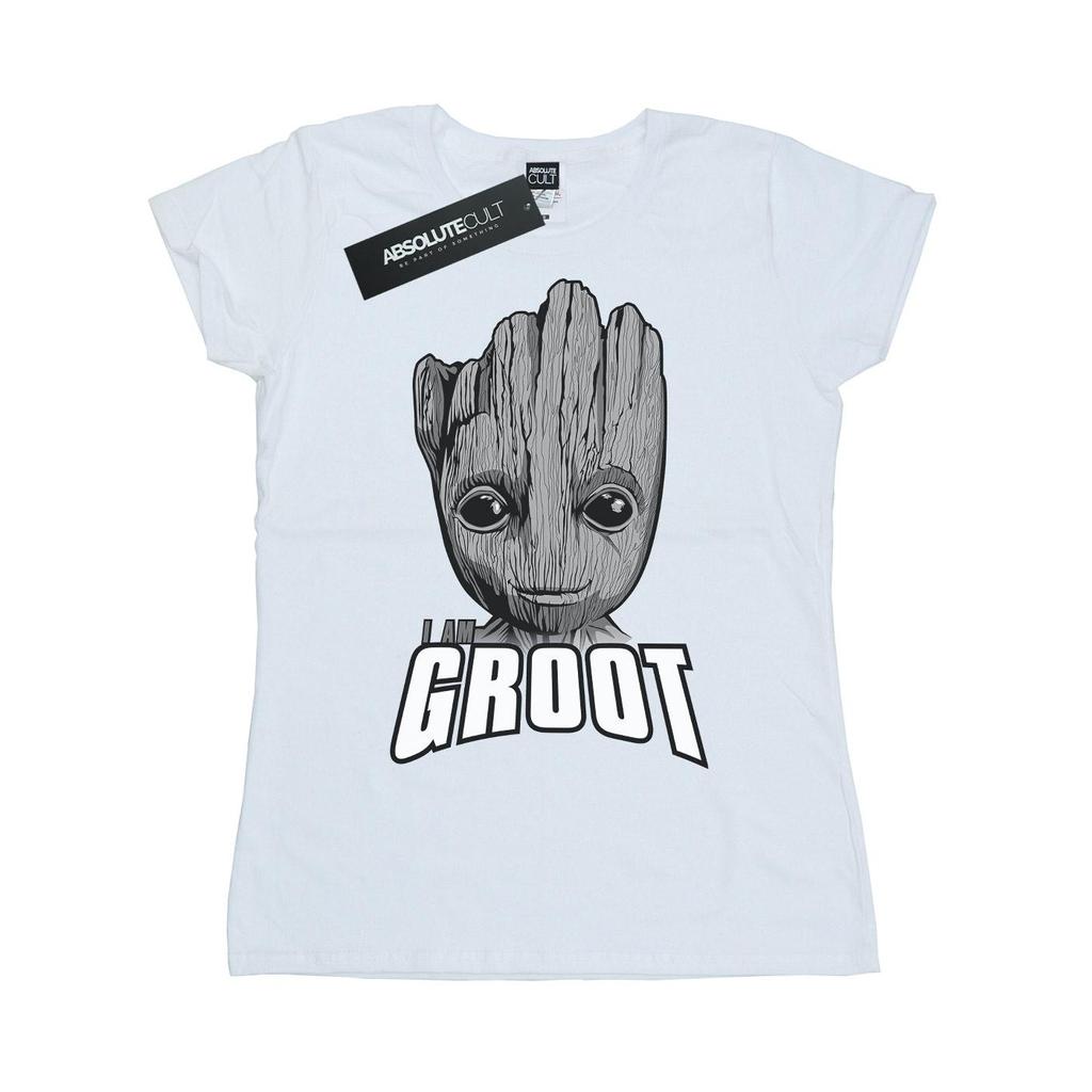 Marvel Womens/Ladies Guardians Of The Galaxy Groot Face Cotton T-Shirt
