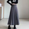 Женская осенне-зимняя новая плиссированная юбка с поясом, с высокой талией, прилегающая, корейская А-силуэта, универсальная юбка миди
